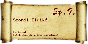 Szondi Ildikó névjegykártya